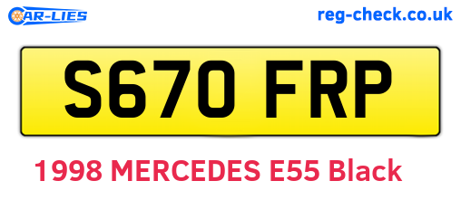 S670FRP are the vehicle registration plates.