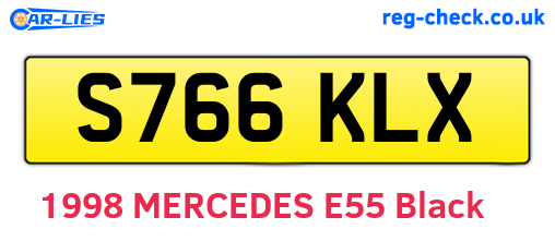 S766KLX are the vehicle registration plates.