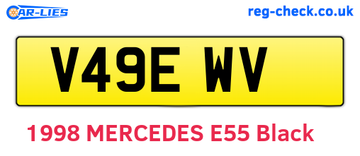 V49EWV are the vehicle registration plates.