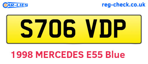 S706VDP are the vehicle registration plates.