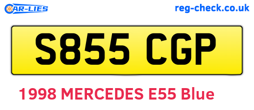 S855CGP are the vehicle registration plates.