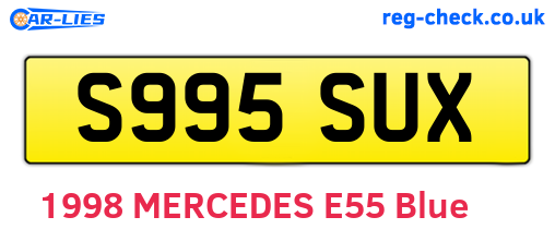 S995SUX are the vehicle registration plates.
