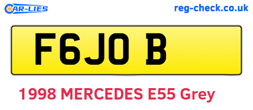 F6JOB are the vehicle registration plates.
