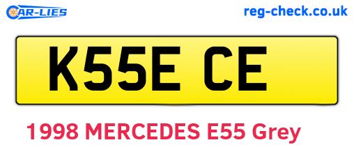 K55ECE are the vehicle registration plates.
