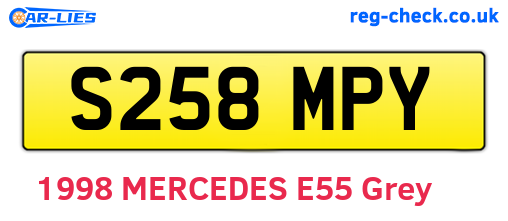 S258MPY are the vehicle registration plates.