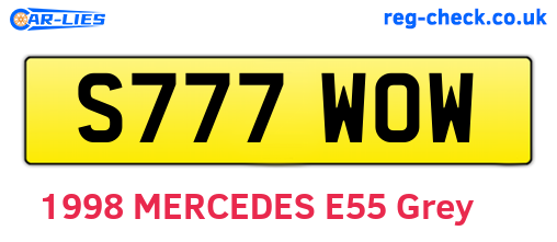 S777WOW are the vehicle registration plates.