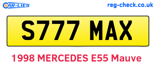 S777MAX are the vehicle registration plates.