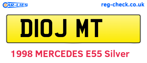 D10JMT are the vehicle registration plates.