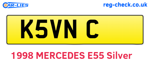 K5VNC are the vehicle registration plates.
