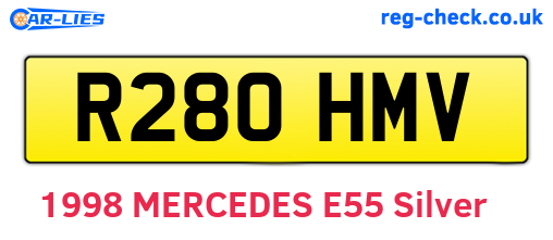 R280HMV are the vehicle registration plates.