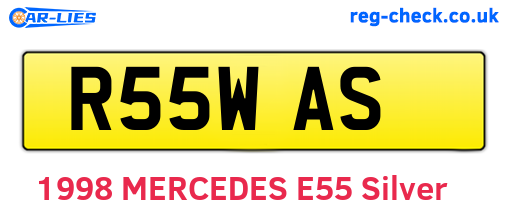 R55WAS are the vehicle registration plates.