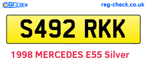 S492RKK are the vehicle registration plates.