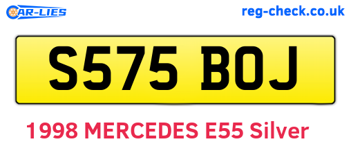 S575BOJ are the vehicle registration plates.