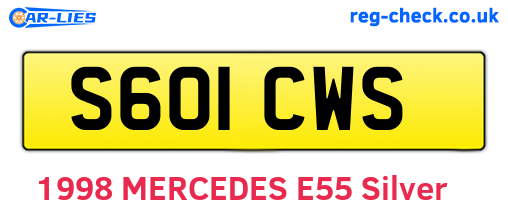 S601CWS are the vehicle registration plates.