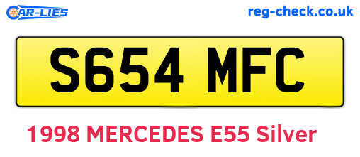 S654MFC are the vehicle registration plates.