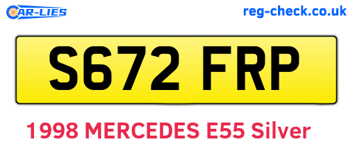 S672FRP are the vehicle registration plates.