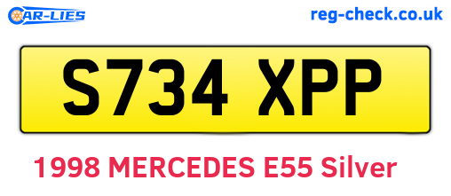 S734XPP are the vehicle registration plates.