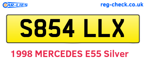 S854LLX are the vehicle registration plates.