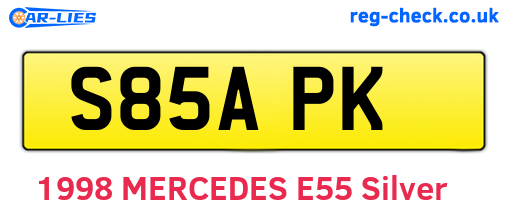 S85APK are the vehicle registration plates.