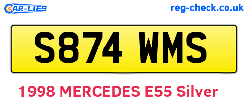 S874WMS are the vehicle registration plates.