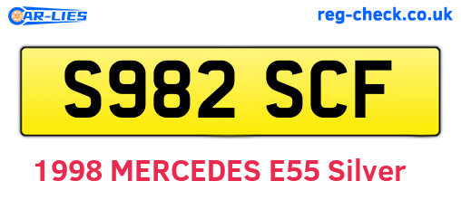 S982SCF are the vehicle registration plates.