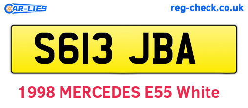 S613JBA are the vehicle registration plates.