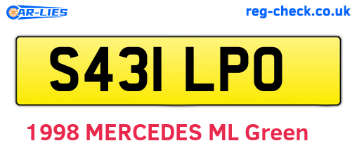 S431LPO are the vehicle registration plates.