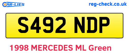 S492NDP are the vehicle registration plates.