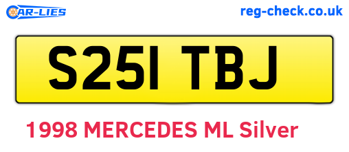 S251TBJ are the vehicle registration plates.