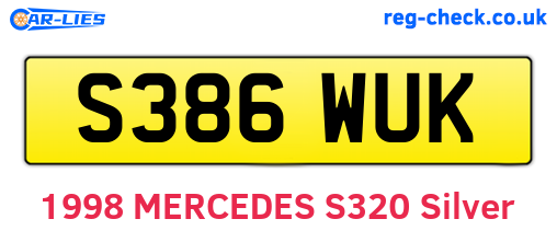 S386WUK are the vehicle registration plates.