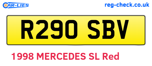 R290SBV are the vehicle registration plates.