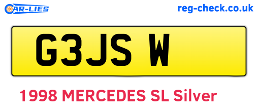 G3JSW are the vehicle registration plates.