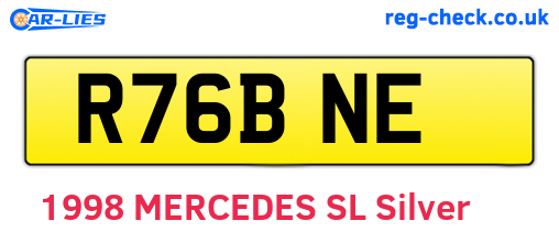 R76BNE are the vehicle registration plates.