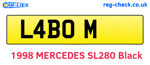 L4BOM are the vehicle registration plates.