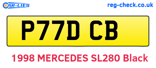 P77DCB are the vehicle registration plates.