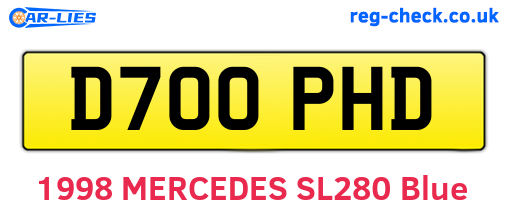 D700PHD are the vehicle registration plates.