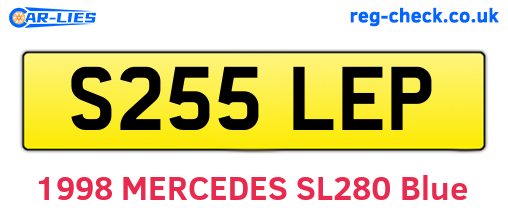 S255LEP are the vehicle registration plates.