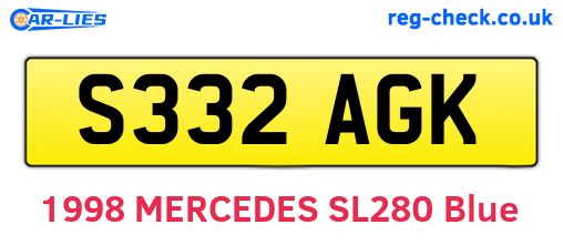 S332AGK are the vehicle registration plates.