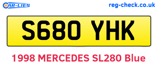 S680YHK are the vehicle registration plates.