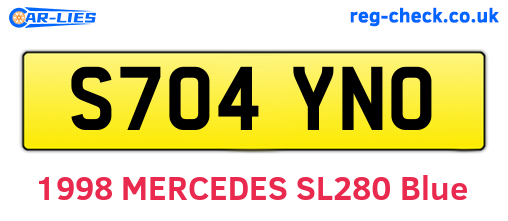 S704YNO are the vehicle registration plates.