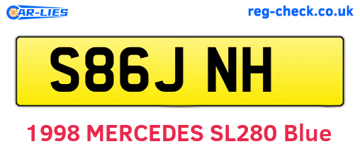 S86JNH are the vehicle registration plates.