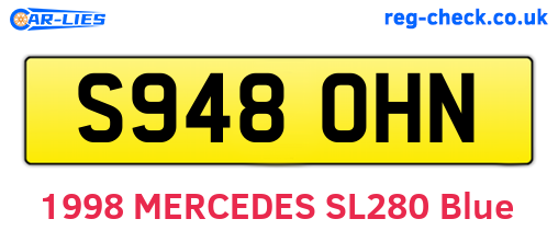 S948OHN are the vehicle registration plates.