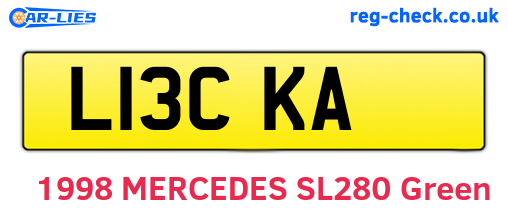 L13CKA are the vehicle registration plates.