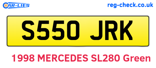 S550JRK are the vehicle registration plates.