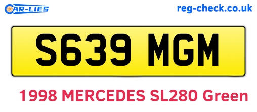 S639MGM are the vehicle registration plates.