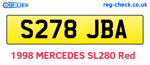 S278JBA are the vehicle registration plates.