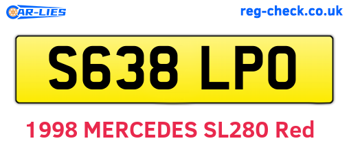 S638LPO are the vehicle registration plates.