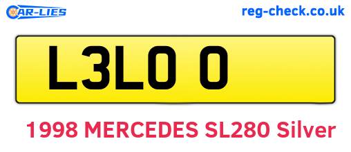 L3LOO are the vehicle registration plates.