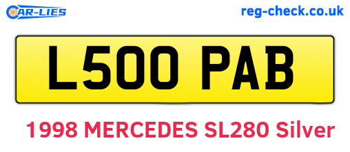 L500PAB are the vehicle registration plates.