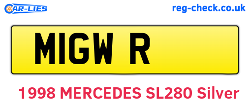 M1GWR are the vehicle registration plates.